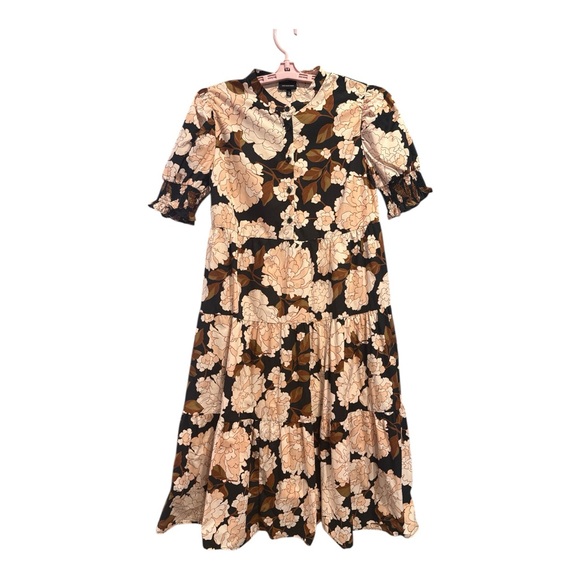 Who What Wear Women's Floral Print Short Puff Sleeve Tiered Babydoll Dress Small - Picture 8 of 11